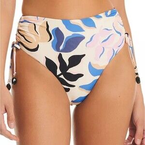 Red Carter Women's High-Waist Side-Ruched Bikini Bottoms Blue & Pink Floral XL